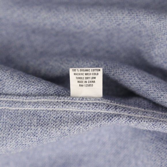 Taylor Stitch Flannel Shirt Men's 40 Blue Organic Cotton Long Sleeve Button - Picture 9 of 10